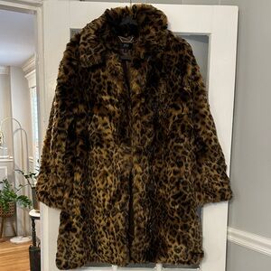 J. Crew Brown Leopard Teddy Jacket